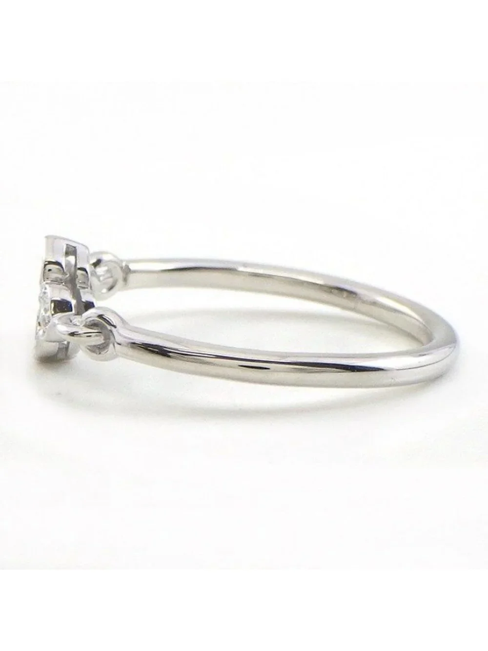 Cartier Ring Hindu Lotus Water Lilies Points Diamond 18K White Gold